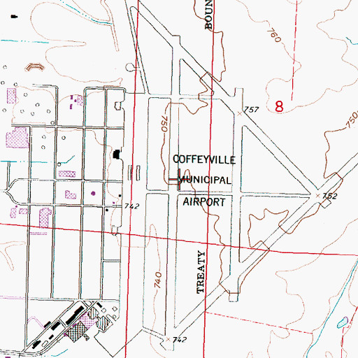 Topographic Map of Coffeyville Army Air Field (historical), KS
