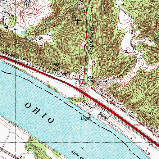 Topographic Map of Eightmile Post Office (historical), OH
