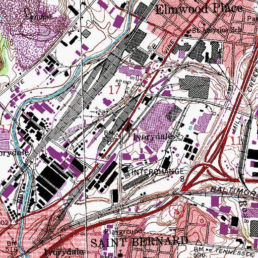 Topographic Map of Ivorydale Post Office (historical), OH