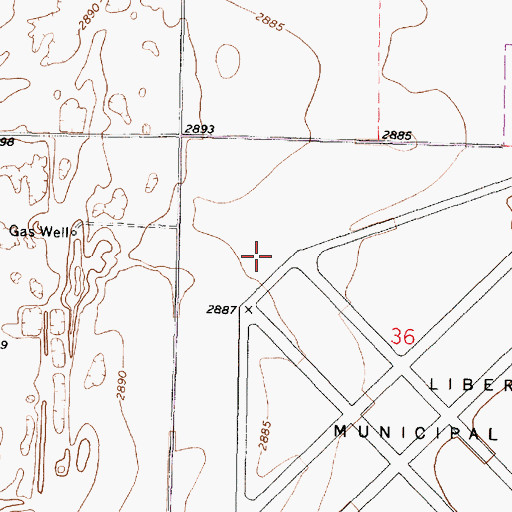 Topographic Map of Liberal Army Air Field (historical), KS