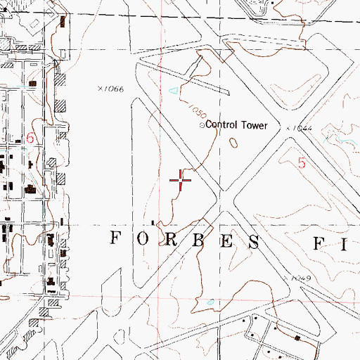 Topographic Map of Topeka Army Air Field (historical), KS