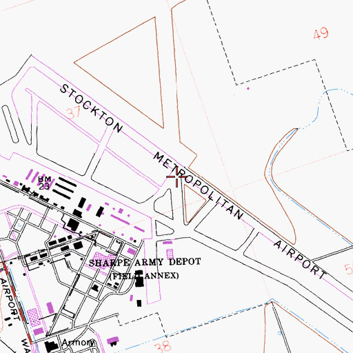 Topographic Map of Stockton Field (historical), CA