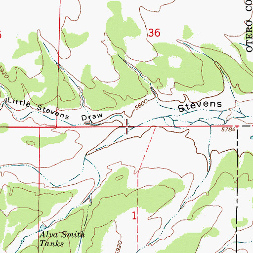 Topographic Map of Little Stevens Creek, NM