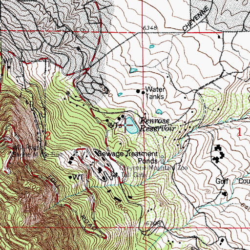 Topographic Map of Penrose Reservoir, CO