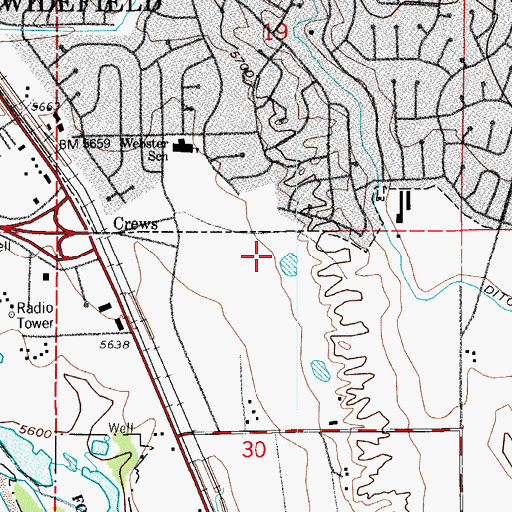 Topographic Map of Mesa Ridge High School, CO