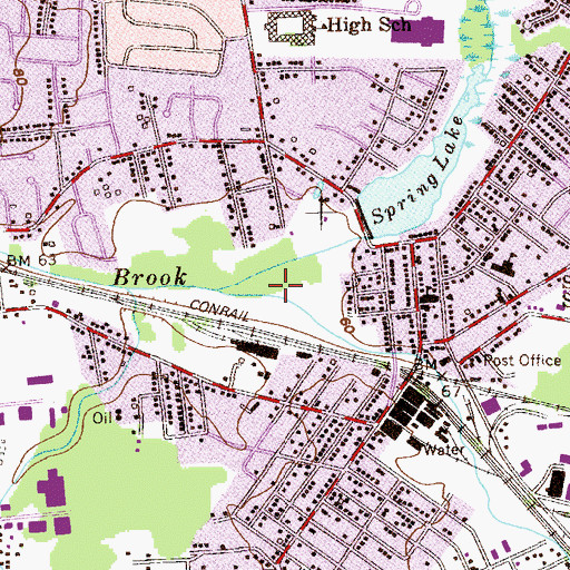 Topographic Map of Spring Lake County Park, NJ