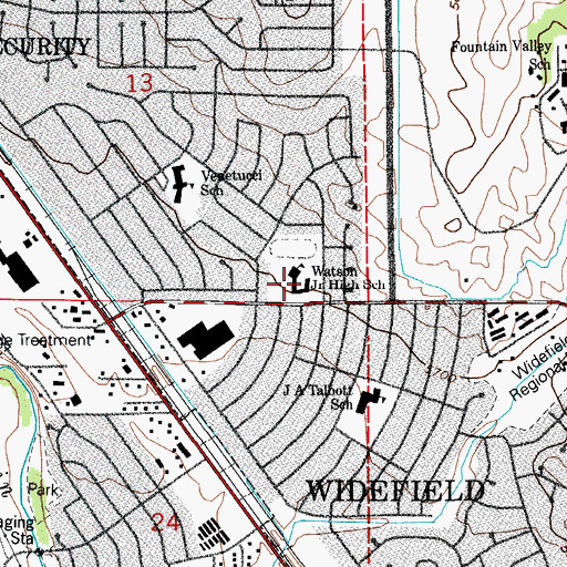 Topographic Map of Watson Junior High School, CO