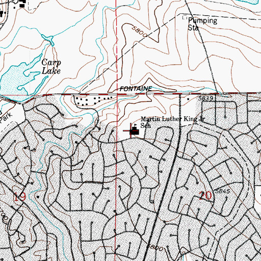Topographic Map of Martin Luther King Jr Elementary School, CO