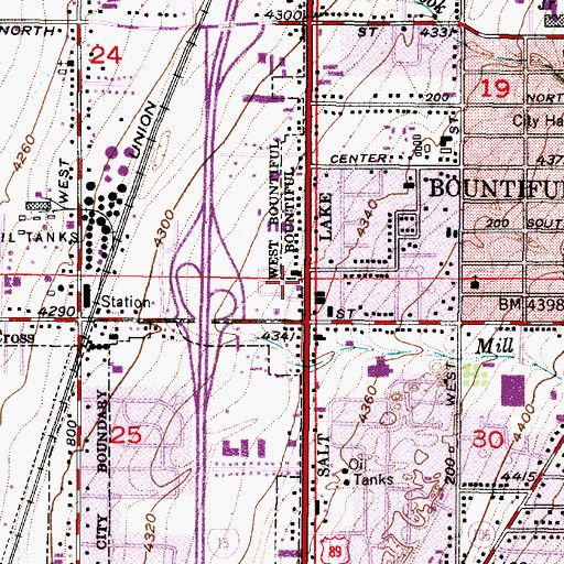 Topographic Map of Daniel Wood Cemetery, UT