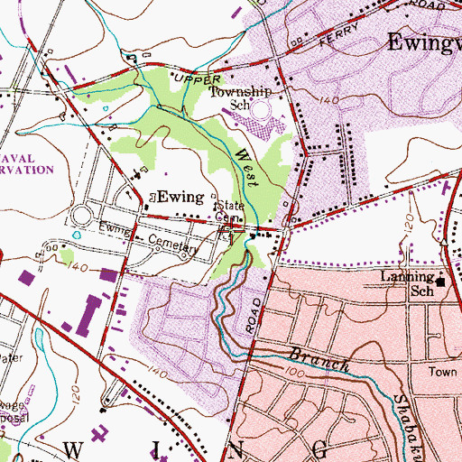 Topographic Map of State Cemetery, NJ