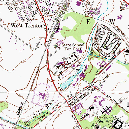 Topographic Map of New Jersey School for the Deaf Katzenbach Campus, NJ