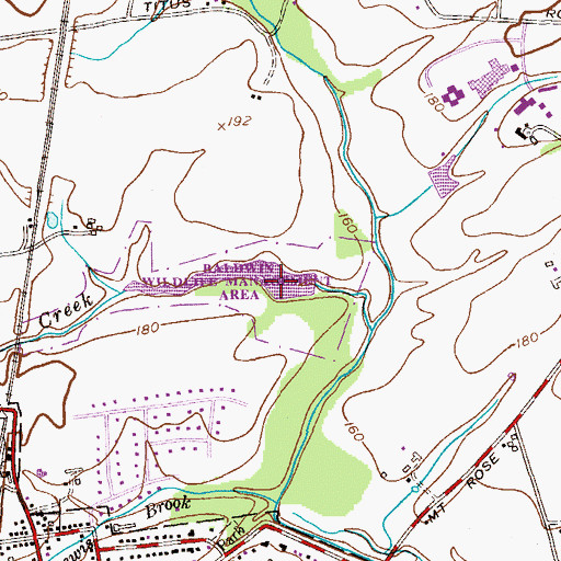 Topographic Map of Baldwin State Wildlife Management Area, NJ