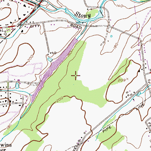 Topographic Map of Curlis Lake County Park, NJ
