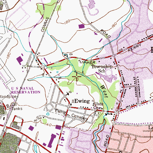 Topographic Map of Armstrong Park, NJ