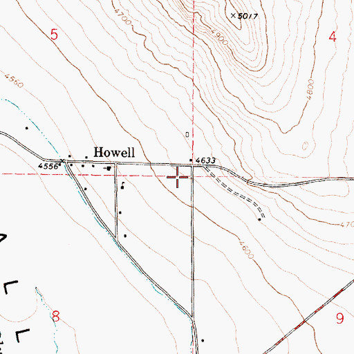 Topographic Map of Howell Cemetery, UT
