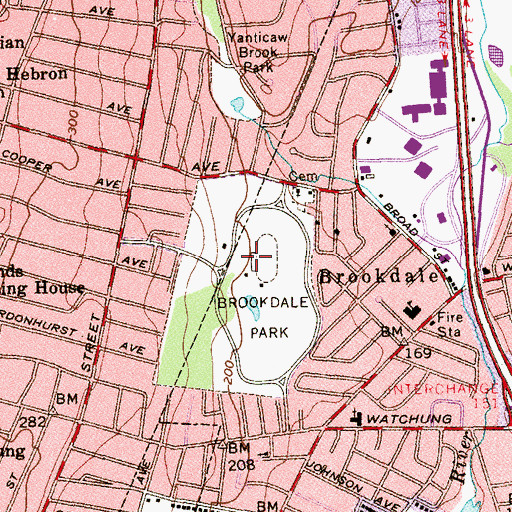 Topographic Map of Brookdale County Park, NJ