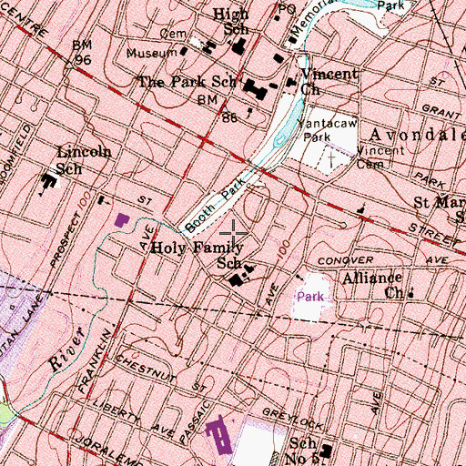 Topographic Map of Booth Park, NJ