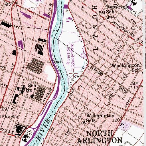 Topographic Map of Bergen County Park South, NJ