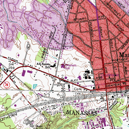 Topographic Map of The Pennington School, VA