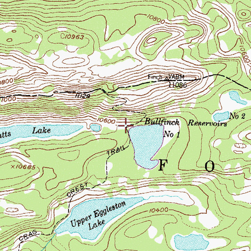 Topographic Map of Bull Finch Number 1 Dam, CO