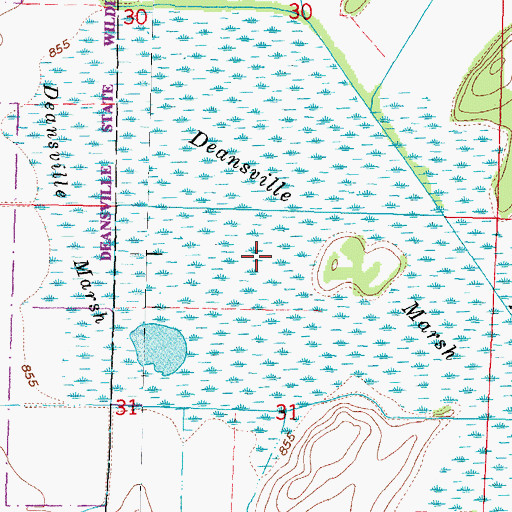 Topographic Map of Deansville Fen State Natural Area, WI