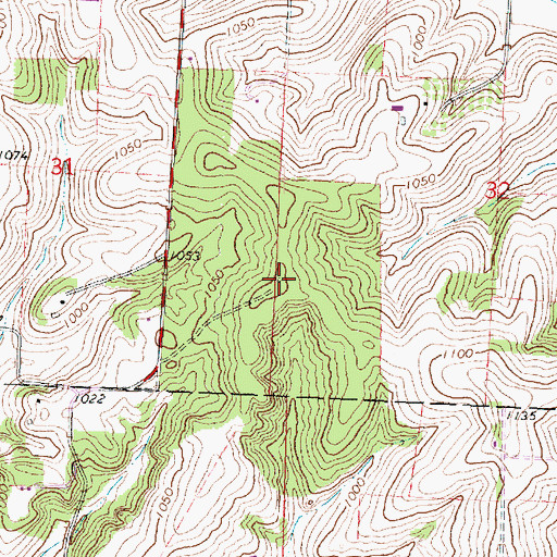 Topographic Map of Olson Oak Woods State Natural Area, WI