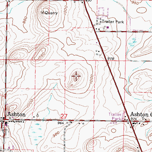 Topographic Map of Koch Prairie, WI