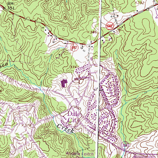 Topographic Map of King Elementary School, VA