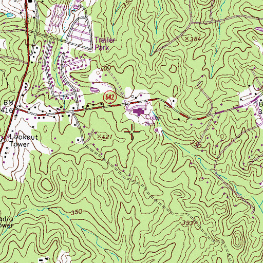 Topographic Map of Louise A Benton Middle School, VA