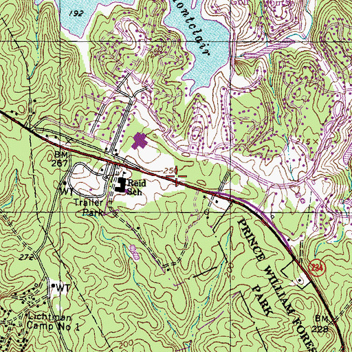 Topographic Map of John F Pattie Elementary School, VA