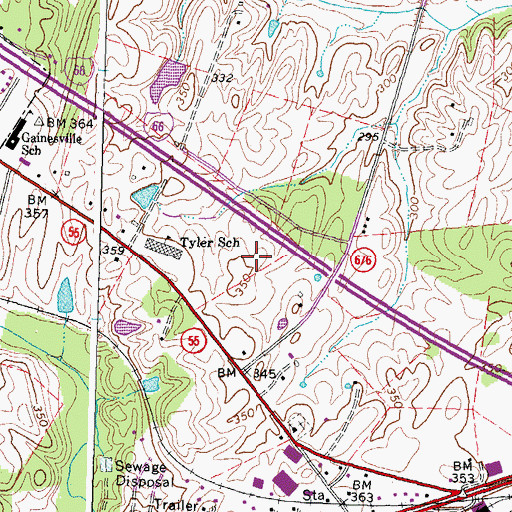 Topographic Map of Pace West School, VA