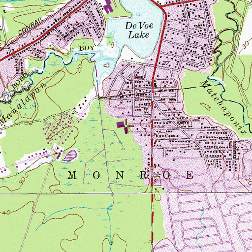 Topographic Map of Woodland Elementary School, NJ