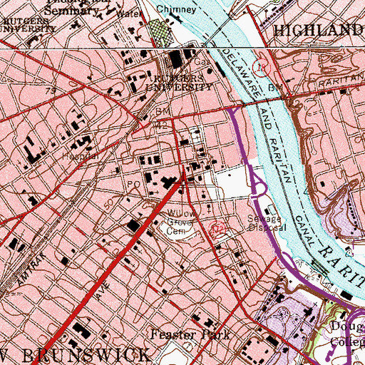 Topographic Map of East Brunswick Community Park, NJ