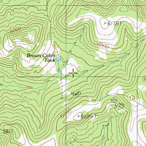Topographic Map of Brown Cabin Tank, AZ