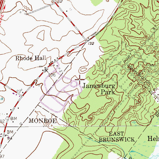 Topographic Map of Holy Cross Burial Park, NJ
