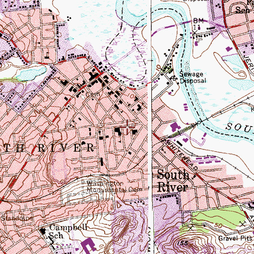 Topographic Map of Willett School, NJ
