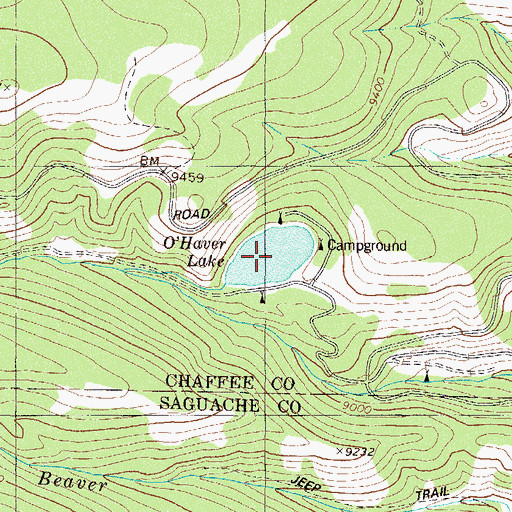 Topographic Map of O'Haver Lake, CO