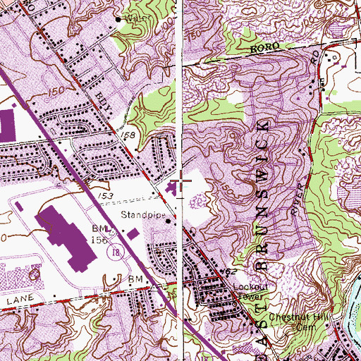 Topographic Map of Chittick Elementary School, NJ
