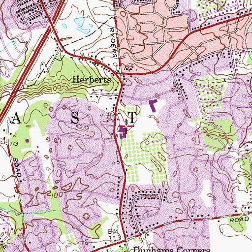 Topographic Map of Saint Bartholomew School, NJ