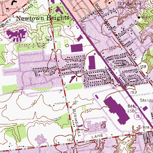 Topographic Map of Irwin Elementary School, NJ