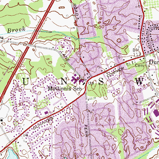 Topographic Map of Warnsdorfer Elementary School, NJ