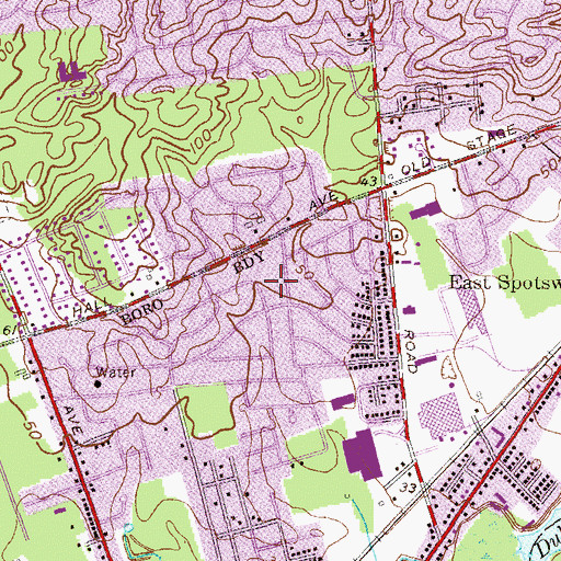 Topographic Map of G Austin Schoenly Elementary School, NJ