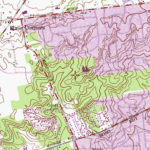 Topographic Map of East Brunswick Community Park, NJ