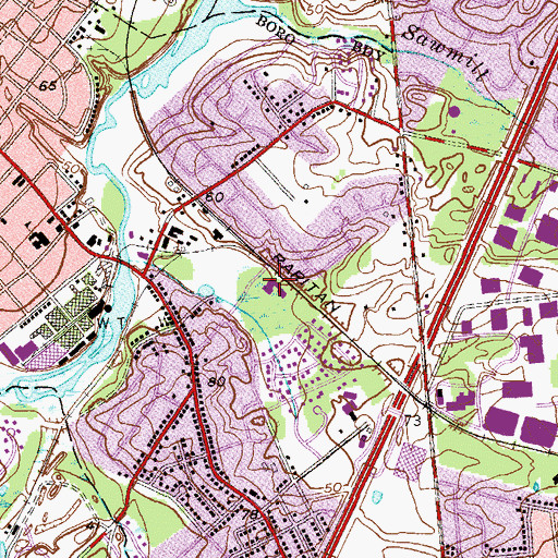 Topographic Map of Parkview Elementary School, NJ