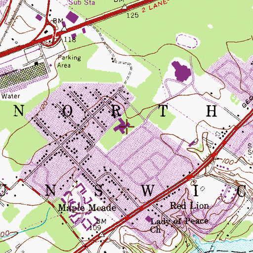 Topographic Map of Arthur M Judd Elementary School, NJ