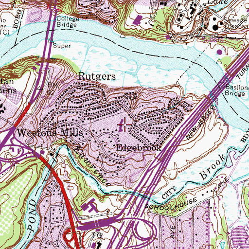 Topographic Map of Woodrow Wilson Elementary School, NJ