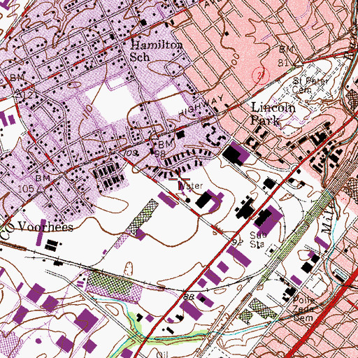 Topographic Map of McKinley Community Elementary School, NJ