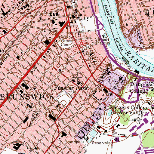 Topographic Map of Redshaw School, NJ