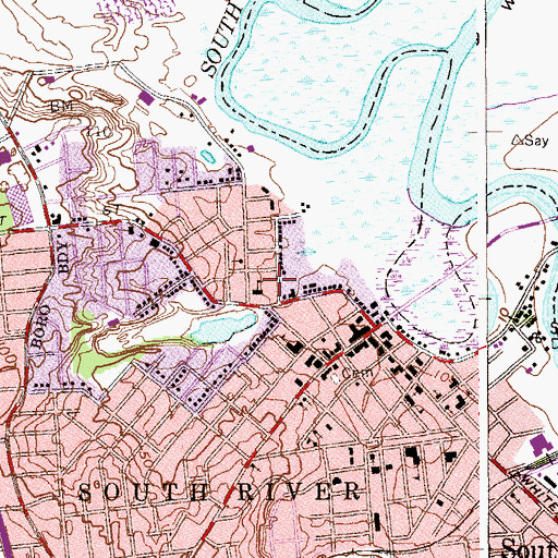 Topographic Map of Lincoln School, NJ