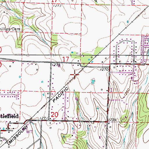 Topographic Map of Township of Battlefield B, MO